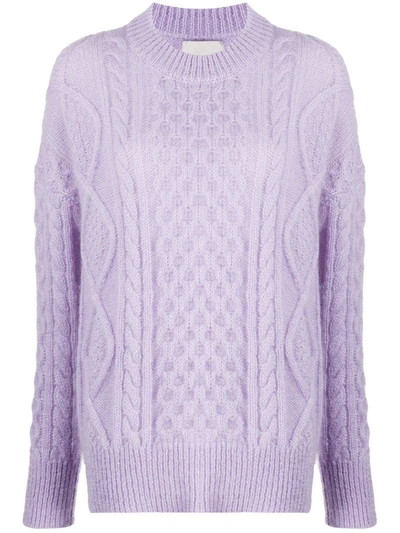 Laneus Chunky-knit Jumper In Purple