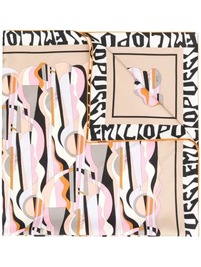 Emilio Pucci Geometric-print Scarf In Neutrals