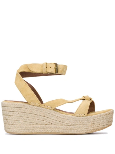 Ba&sh Candela Wedge Sandals In Yellow