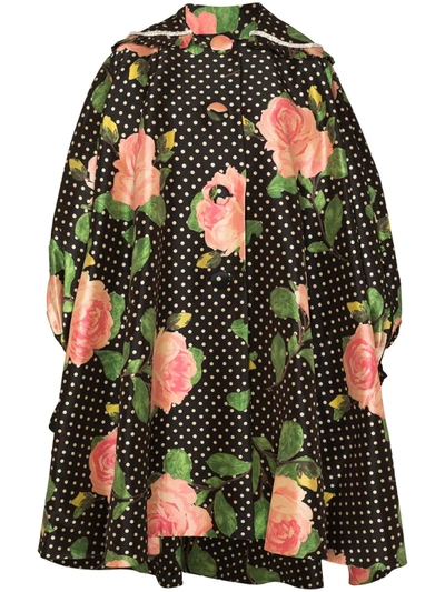 Richard Quinn Oversized Floral Polka-dot Print Coat In Multicolour