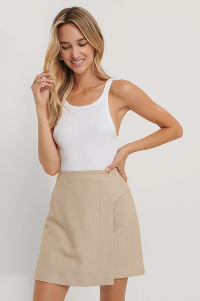 The Fashion Fraction X Na-kd Mini Skirt - Beige | ModeSens