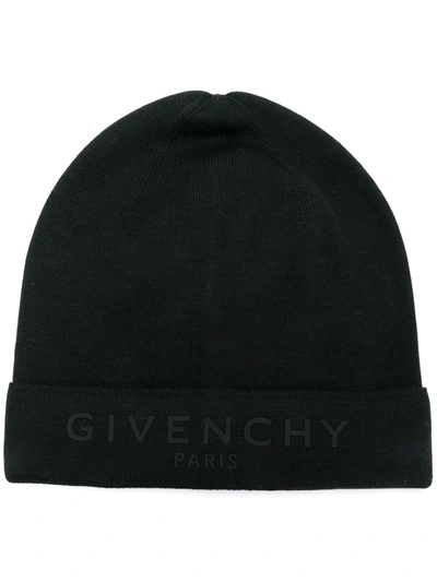 Givenchy Logo-detailed Cotton And Cashmere-blend Beanie In Black