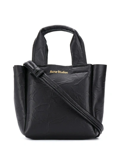 Acne Studios Mini Leather Tote Bag In Black
