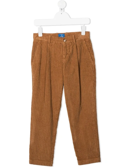 Fay Kids' Straight-leg Corduroy Trousers In Brown