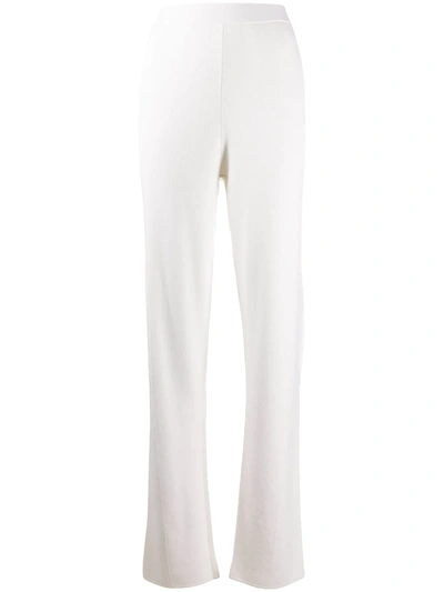 Malo High-waist Knitted Trousers In White