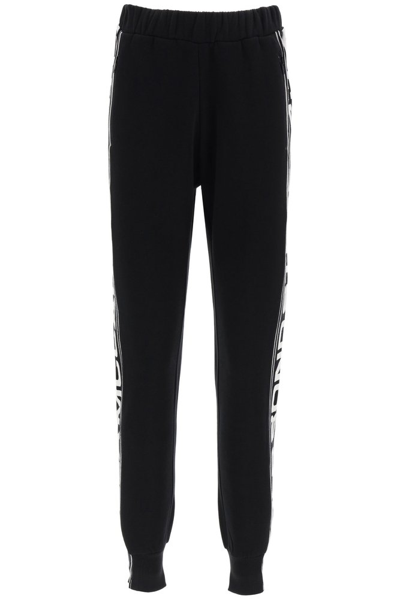 Stella Mccartney Logo Stripe Tapered Track Pants In Black