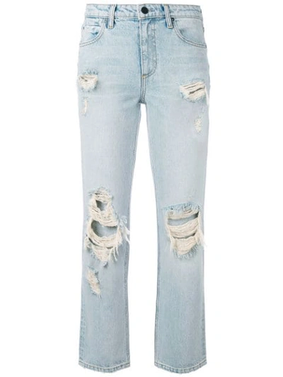 Alexander Wang Destroyed Cult Straight-leg Jeans In Blue