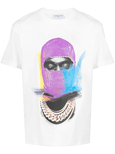 Ih Nom Uh Nit T-shirt Classic Fit With Mask Painted On Front And Logo In White