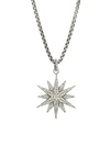 Nina Gilin Women's Black Rhodium-plated & Diamond Star Pendant Necklace In Silver
