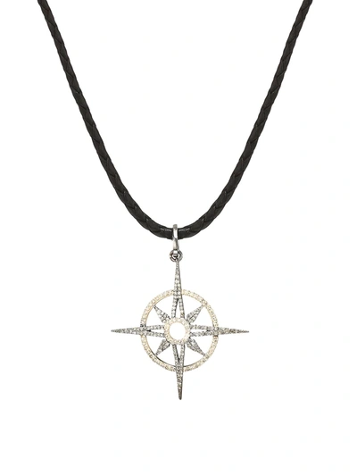 Nina Gilin Women's Two-tone & Diamond North Star Pendant Leather Cord Necklace