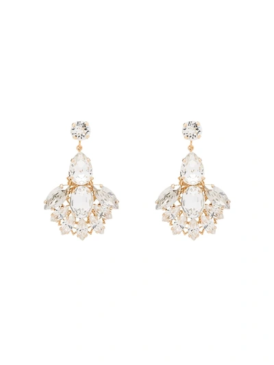 Anton Heunis Gold-plated Crystal Drop Earrings In White