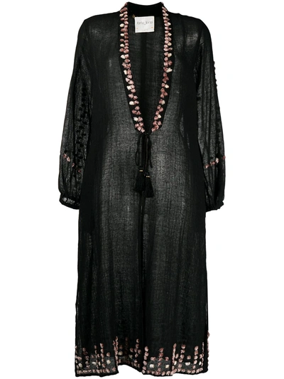 Forte Forte Embellished Semi-sheer Coat In Black