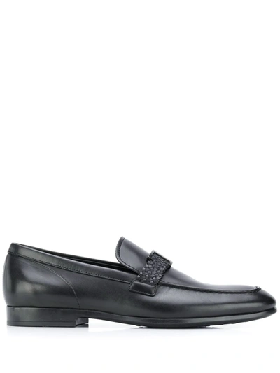 Tod's T-buckle Leather Loafers In Black