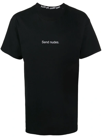 Famt Send Nudes Cotton T-shirt In Black