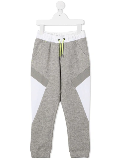 Hugo Boss Kids' Colour-block Track Trousers In Grey