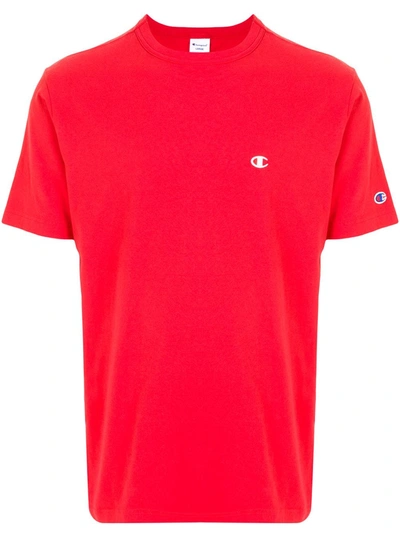 Champion Embroidered Logo T-shirt In Red