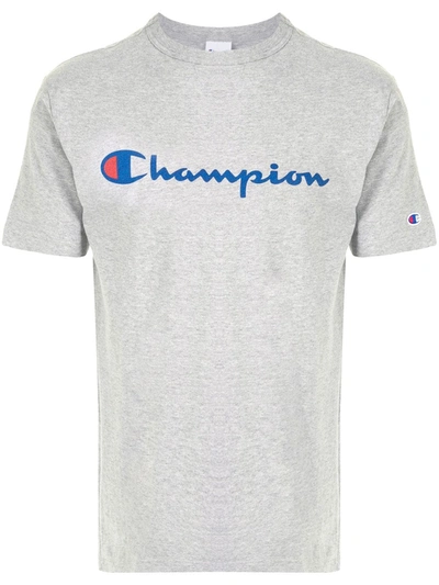Champion Script Embroidered Logo T-shirt In Grau