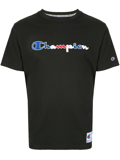 Champion Logo-print Crew Neck T-shirt In Black