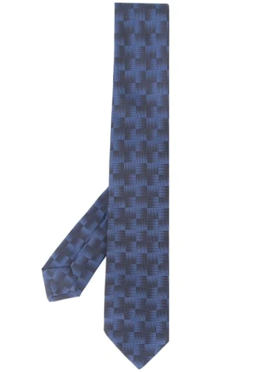 Kiton Jacquard Tie In Blue