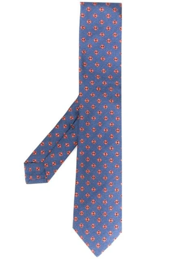 Kiton Jacquard Tie In Blue