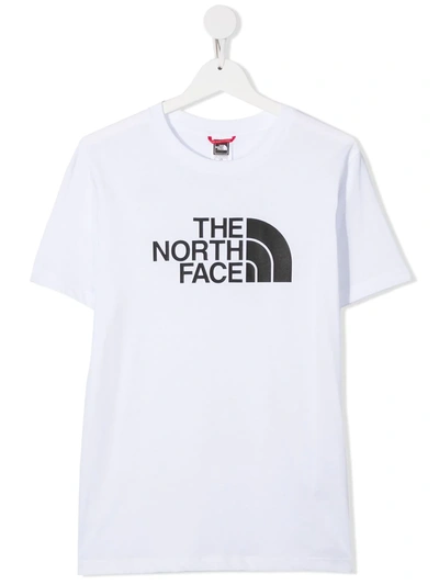 The North Face Teen Logo Print T-shirt In White
