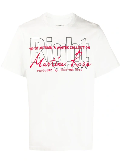 Martine Rose Right Crew-neck T-shirt In White