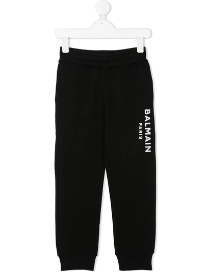 Balmain Kids' Logo-print Track Trousers In Black