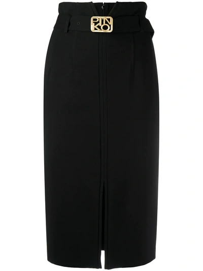 Pinko High-waist Straight Skirt In Black