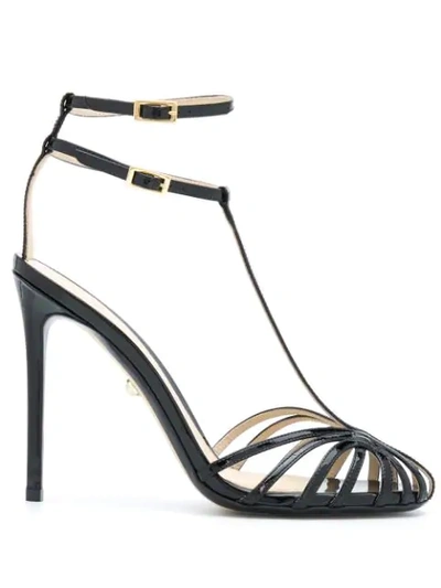 Alevì Stella 110 Sandals In Black Patent Leather