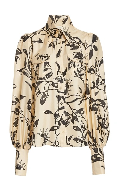 Zimmermann Lucky Scarf Tie Shirt In Print