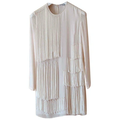 Pre-owned Stella Mccartney Silk Mini Dress In White