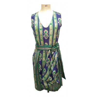 Pre-owned Dries Van Noten Silk Mid-length Dress In Multicolour