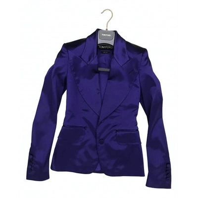 Pre-owned Tom Ford Silk Suit Jacket In Purple