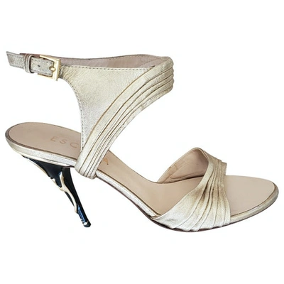 Pre-owned Escada Leather Sandal In Gold