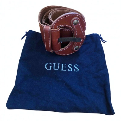 Pre-owned Guess Leather Belt In Brown