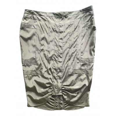 Pre-owned Gucci Silk Mid-length Skirt In Silver