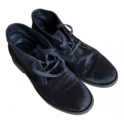 Pre-owned Bottega Veneta Pony-style Calfskin Boots In Black