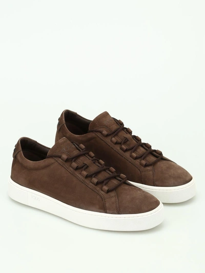 Tod's Soft Nubuck Sneakers In Brown