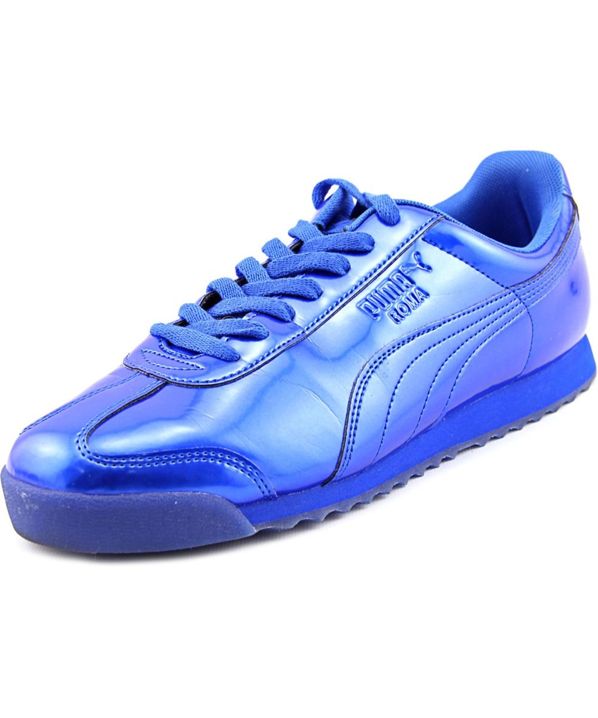 Puma Roma Iri Nbk Jr Round Toe Patent Leather Sneakers In Blue | ModeSens