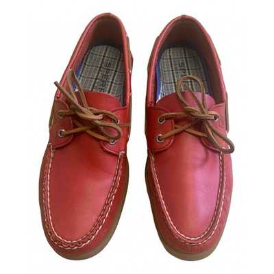 Pre-owned Sperry Red Leather Lace Ups