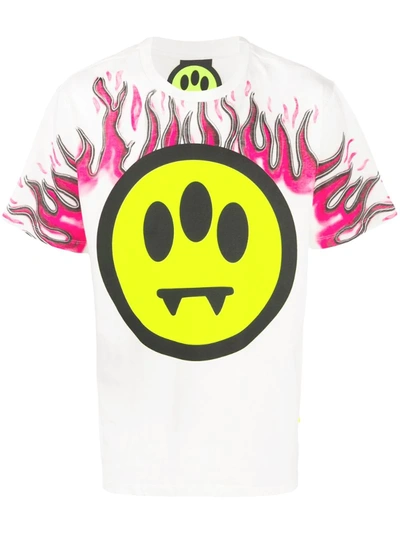 Barrow Smiley Logo Cotton T-shirt In White