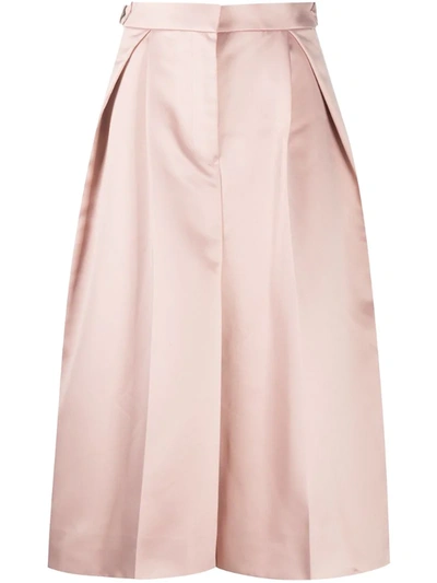 Sacai Stripe-side A-line Midi Skirt In Pink