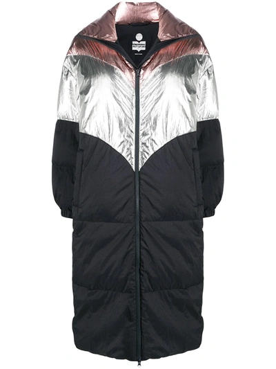 Isabel Marant Étoile Colour Block Padded Coat In Black