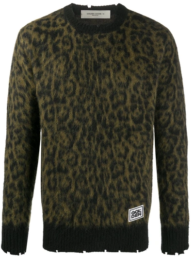Golden Goose Pullover In Mohair And Animalier Alpacap In Animal Print
