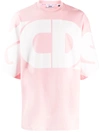 Gcds Macro Logo Round Tee In Pink