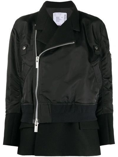 Sacai Deconstructed Bomber Jacket In Black