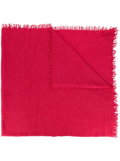 Faliero Sarti Knitted Frayed Scarf In Red