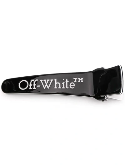 Off-white Embossed-logo Hair Clip In Black