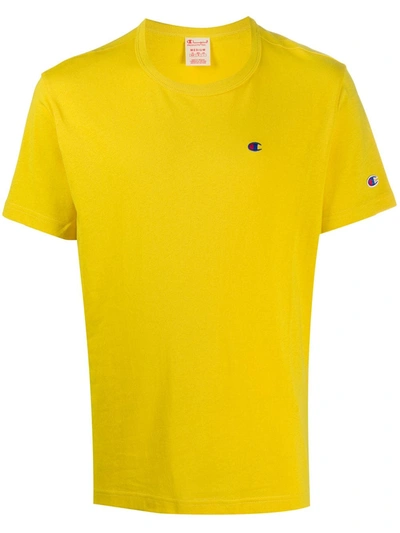 Champion Embroidered Logo T-shirt In Yellow
