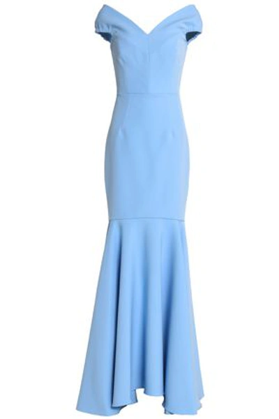 Milly Layla Stretch Crepe Mermaid Gown, Blue In Light Blue